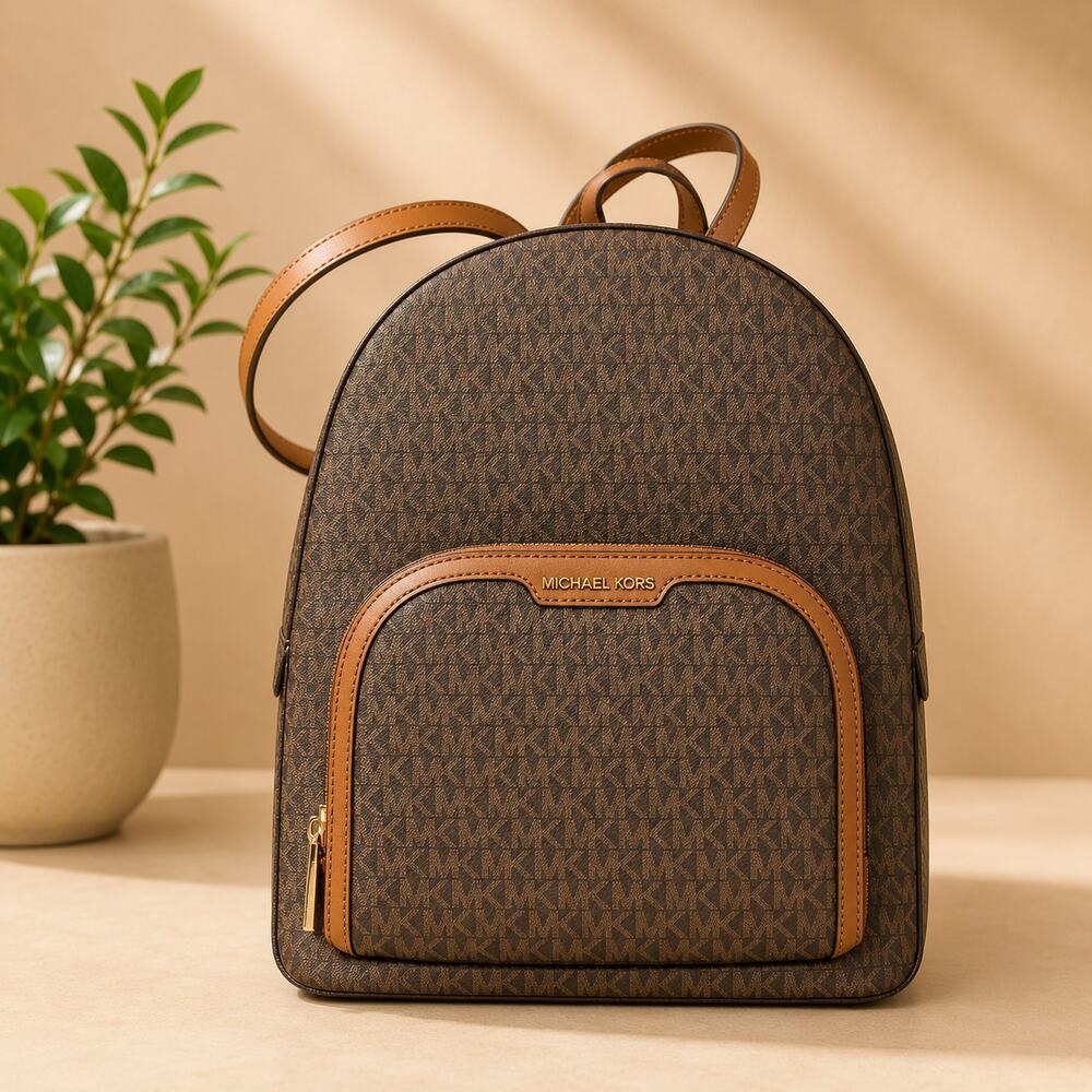 NWT Michael Kors 29680 Jaycee Logo Backpack 35S2G8TB7B-847 (Brown) MK Signature